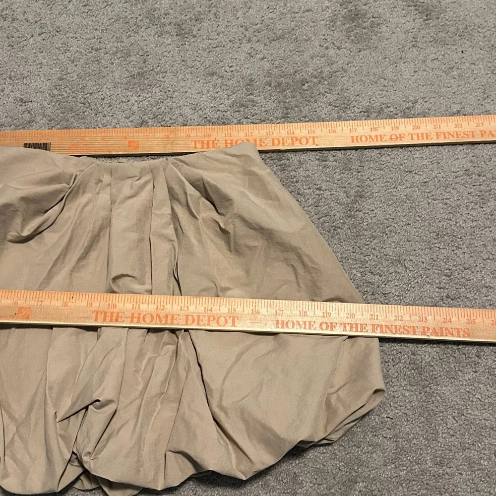 Zara Tan Bubble Mini Skirt Beige‎ Pleated Puff Voluminous Size M 28 Waist